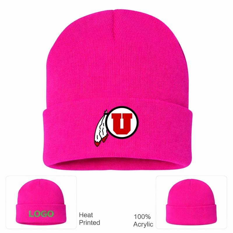 Utah Utes Hot Pink Beanie Hat