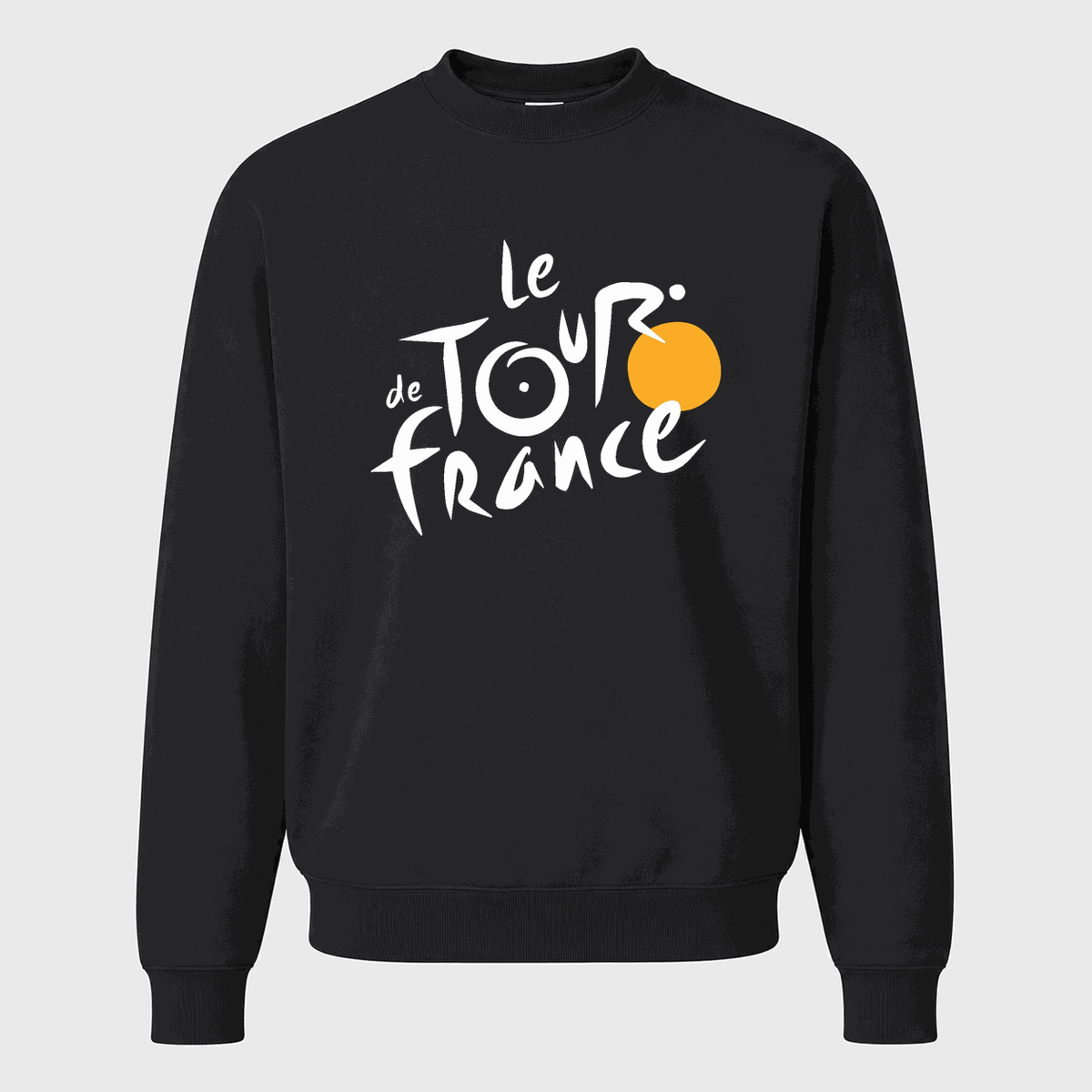 Men's Tour de France White Logo Crewneck Sweatshirt - Black
