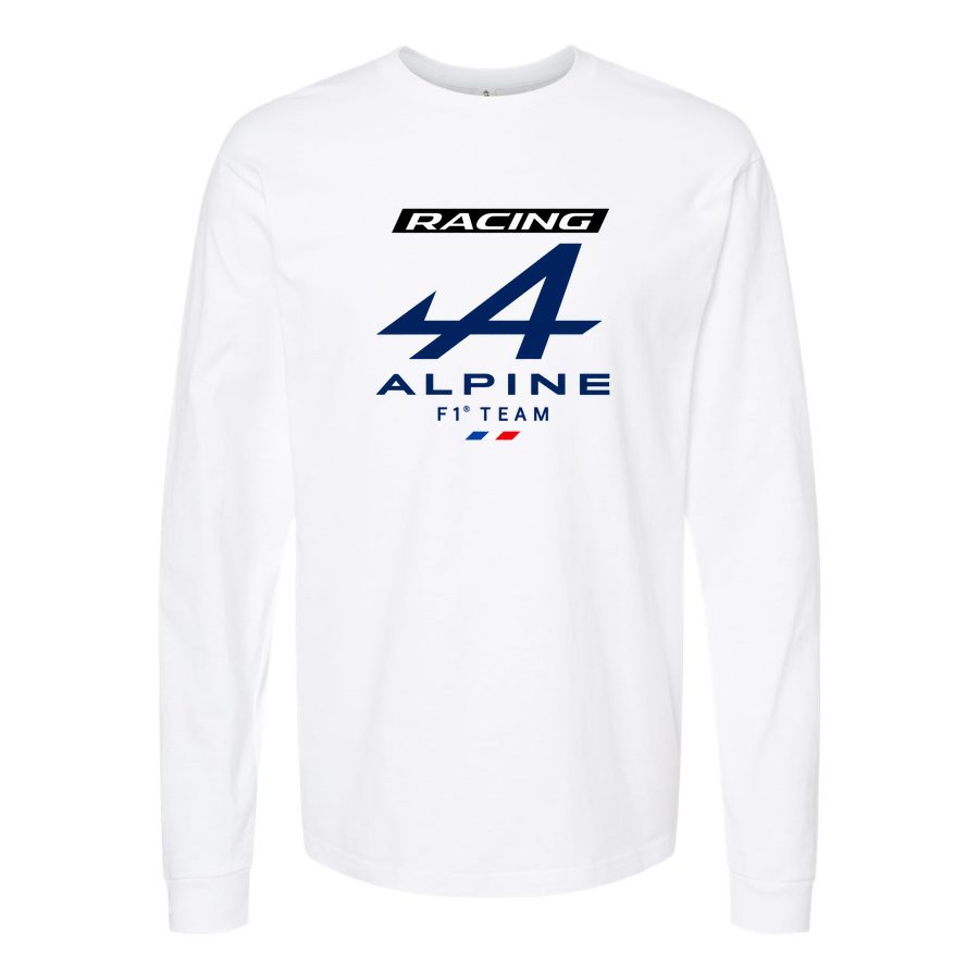 Men's Alpine F1 Team Long sleeves Cotton Blend T-Shirt - White