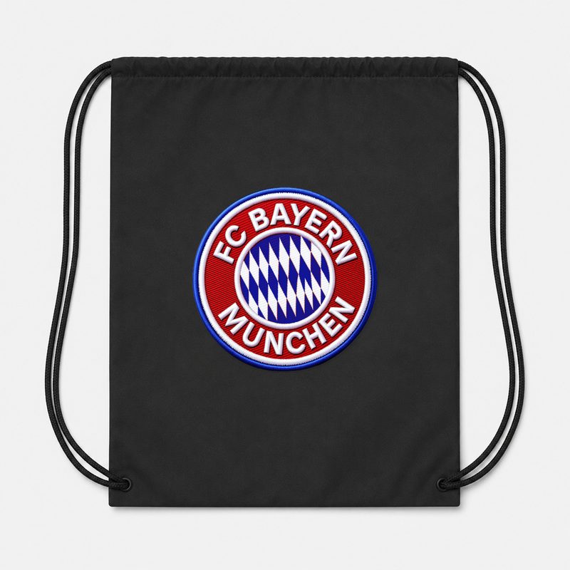 FC Bayern Munich Soccer Embroidery Drawstring Bag - Black