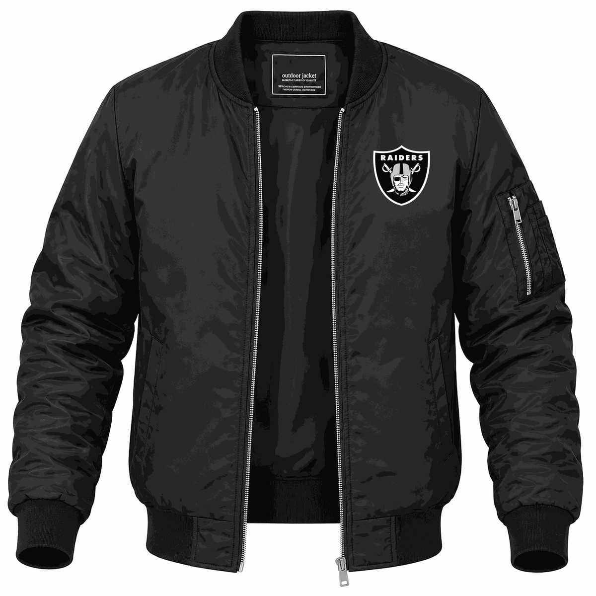 Men's Las Vegas Raiders Lightweight Bomber Jacket - Black