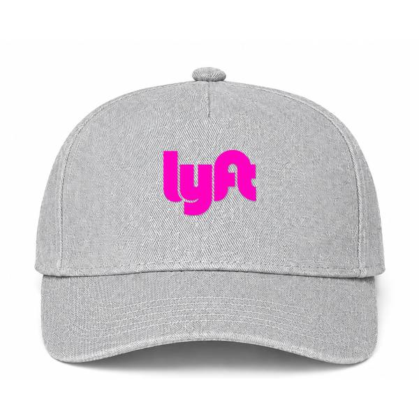 Lyft Pink Logo Gray Dad Baseball Cap Hat