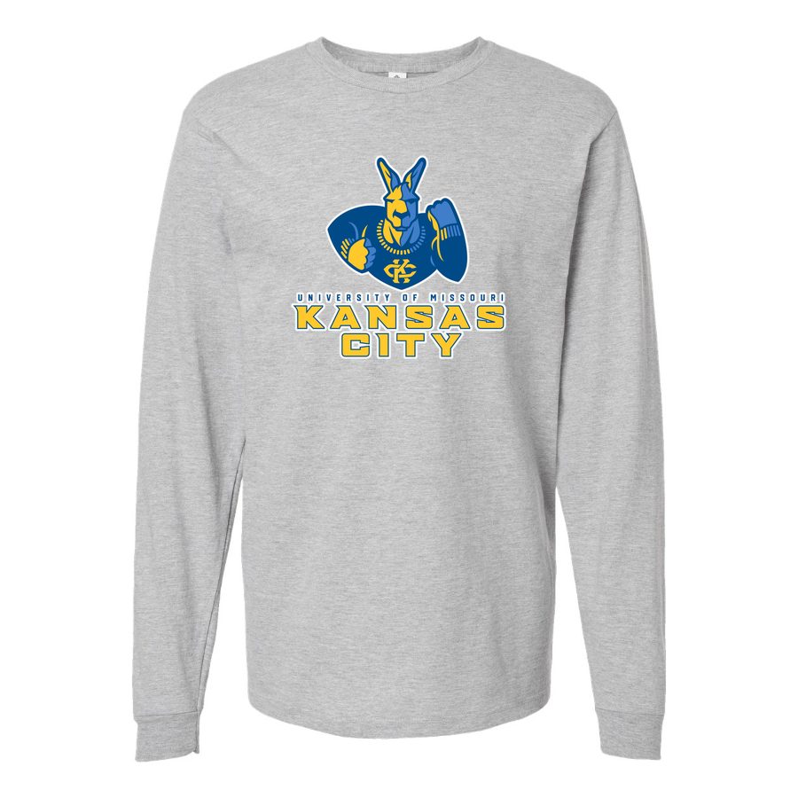 Men's UMKC Kangaroos Logo Long sleeves Cotton Blend T-Shirt - Gray