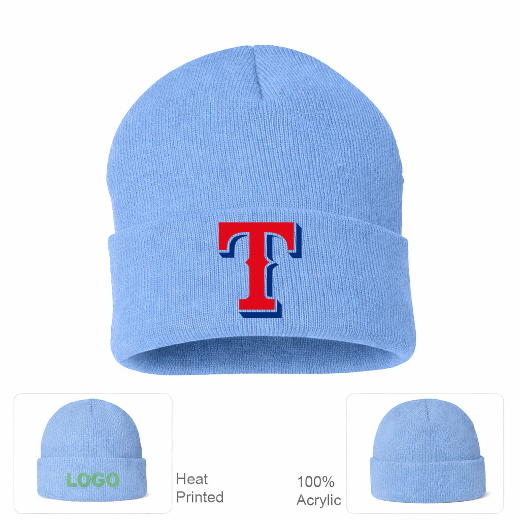 MLB Texas Rangers Beanie Hat - Sky Blue
