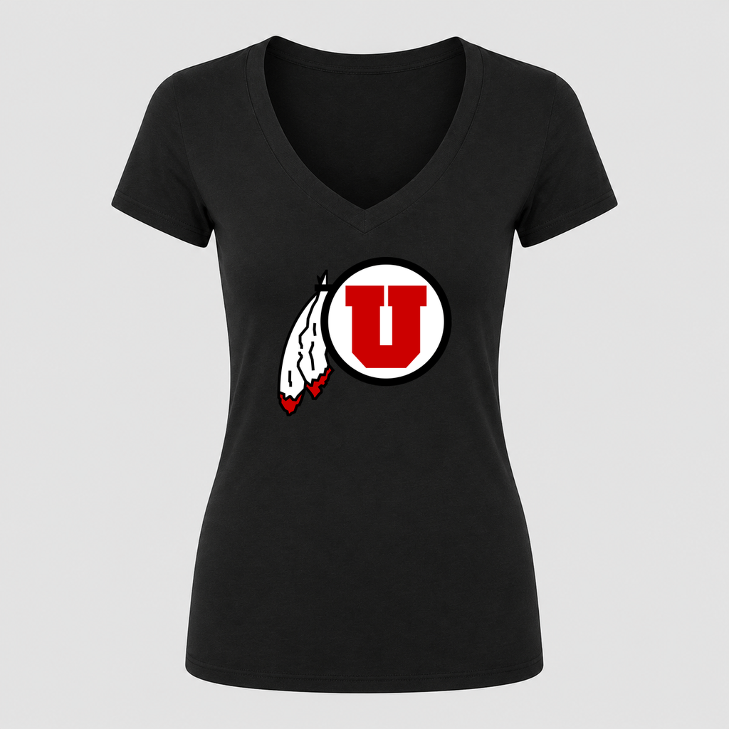 Women's Utah Utes V Neck T-Shirt in black