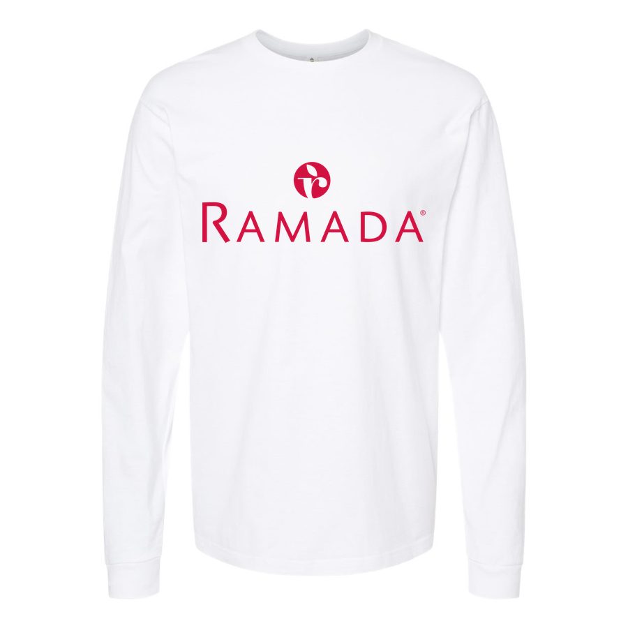Men's Ramada-logo-1536x864 Long sleeves Cotton Blend T-Shirt - White
