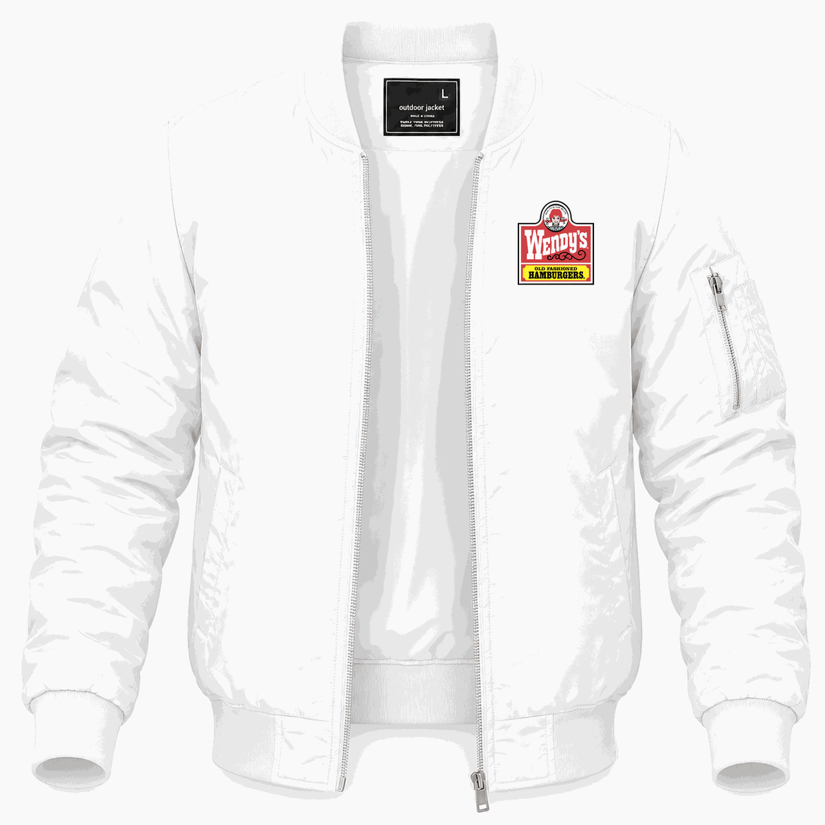 Men's Wendy's Lightweight Bomber Jacket - White