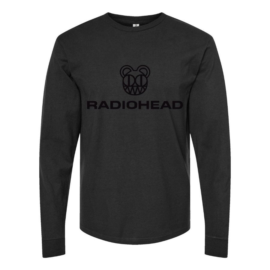 Men's Radiohead-Logo-768x432 Long sleeves Cotton Blend T-Shirt - Black