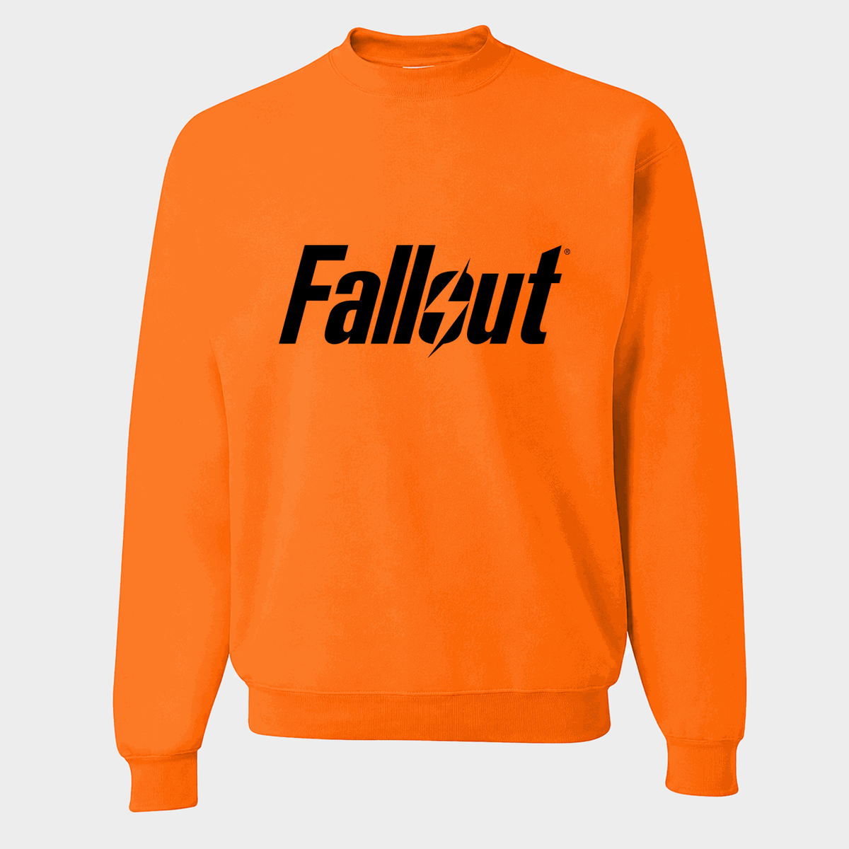 Men's Fallout Black Logo Crewneck Sweatshirt - Orange
