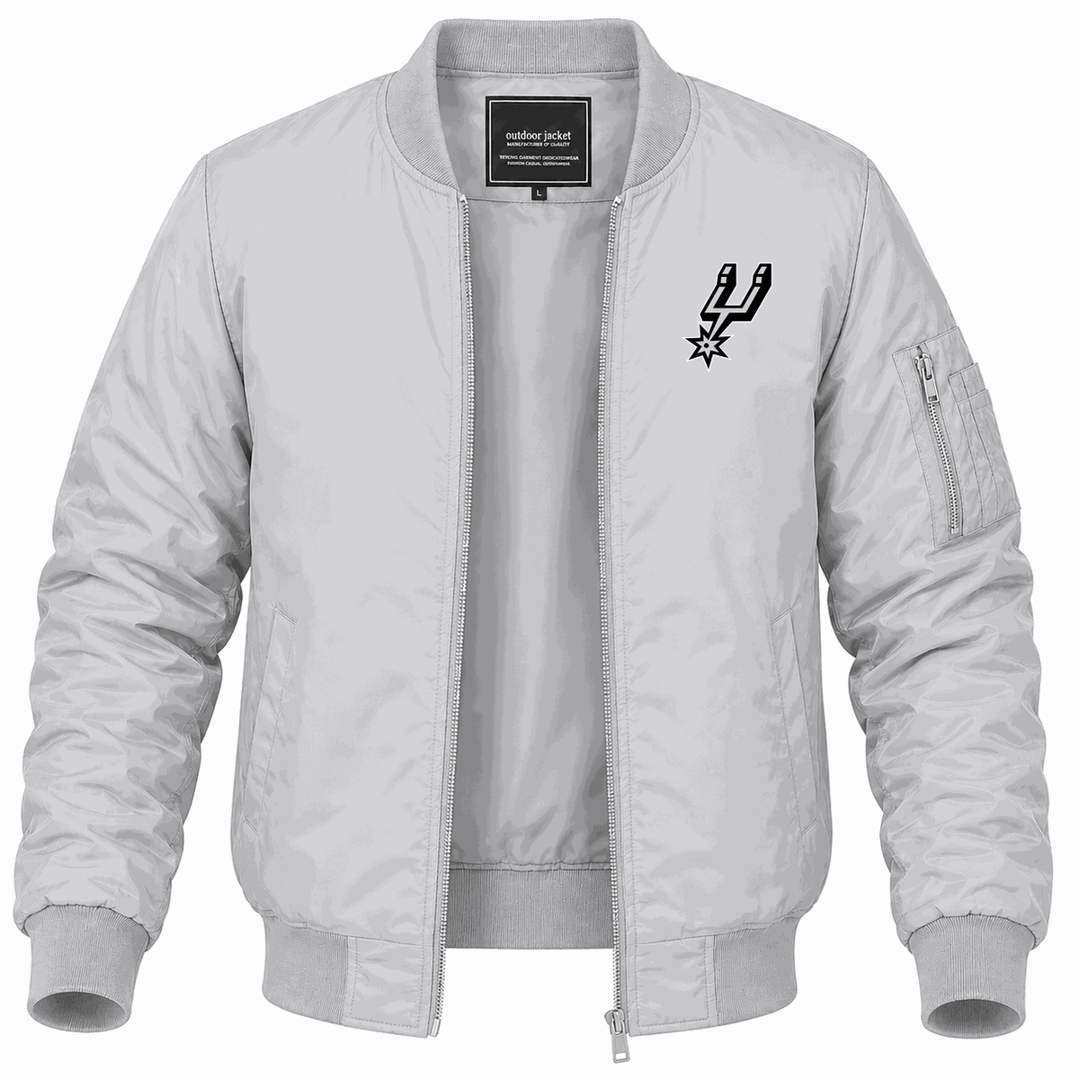 Men's San Antonio Spurs Lightweight Bomber Jacket - Gray