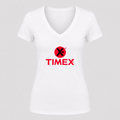 Women's Timex V Neck T-Shirt in white