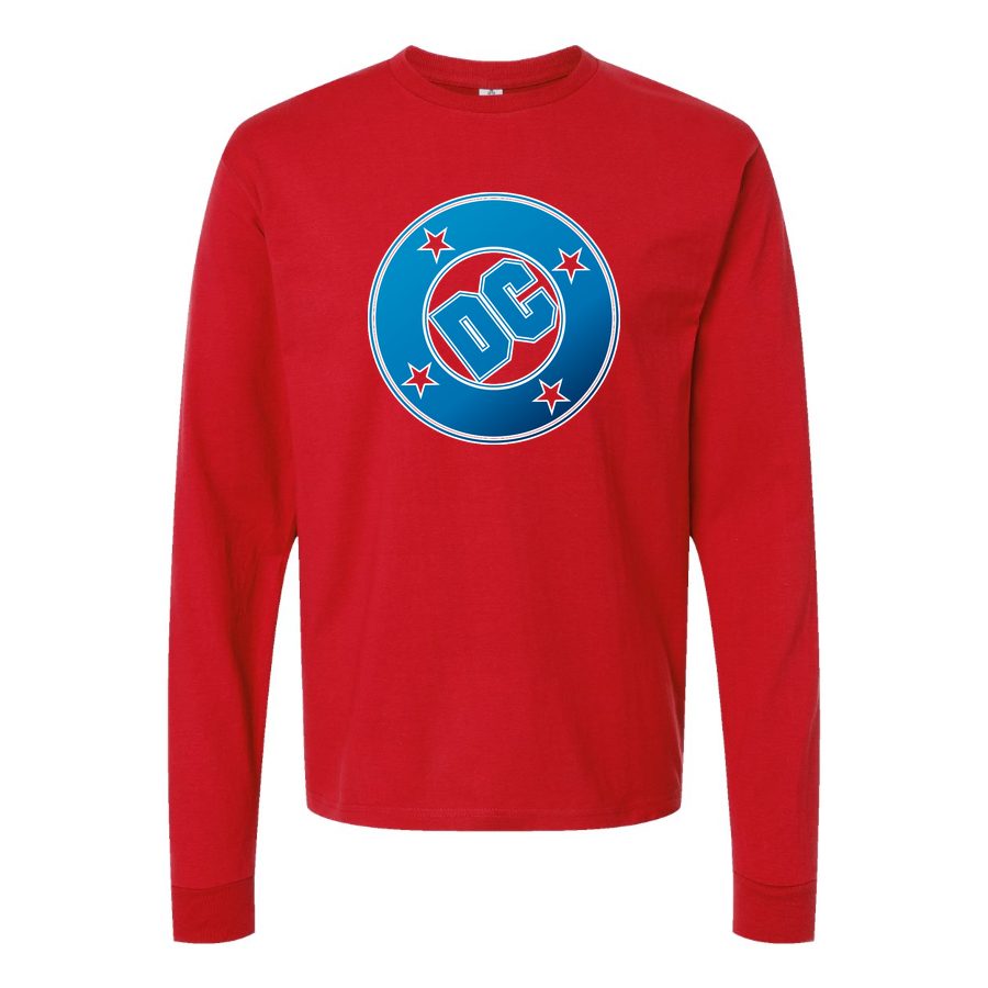 Men's DC-Comics-Logo Long sleeves Cotton Blend T-Shirt - Red