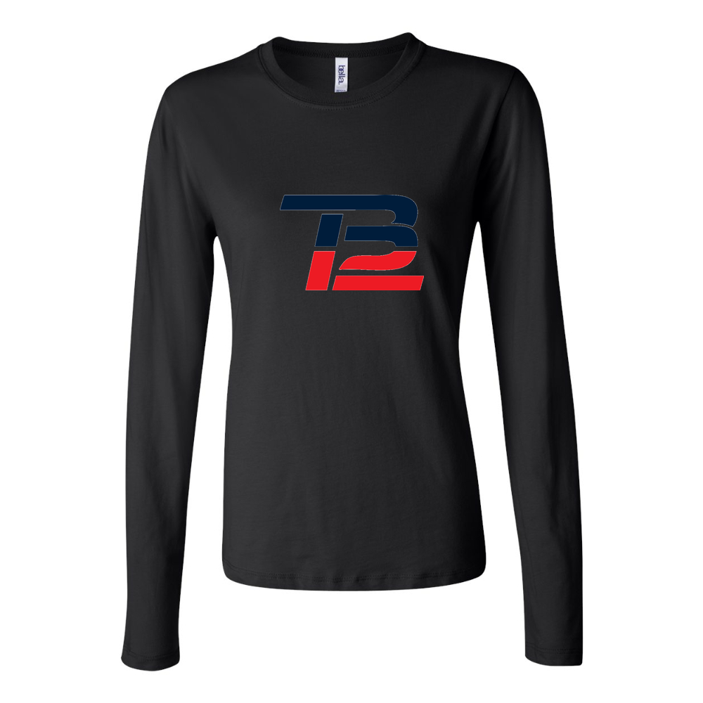 Women's Tom Brady 12 Long Sleeve T-Shirt - Black