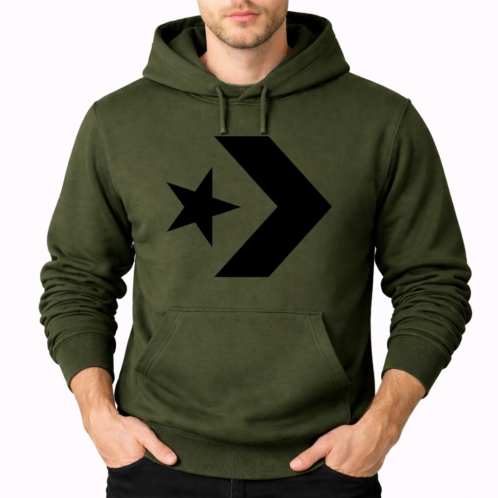 Men's Converse Pullover Hoodie - Army Green