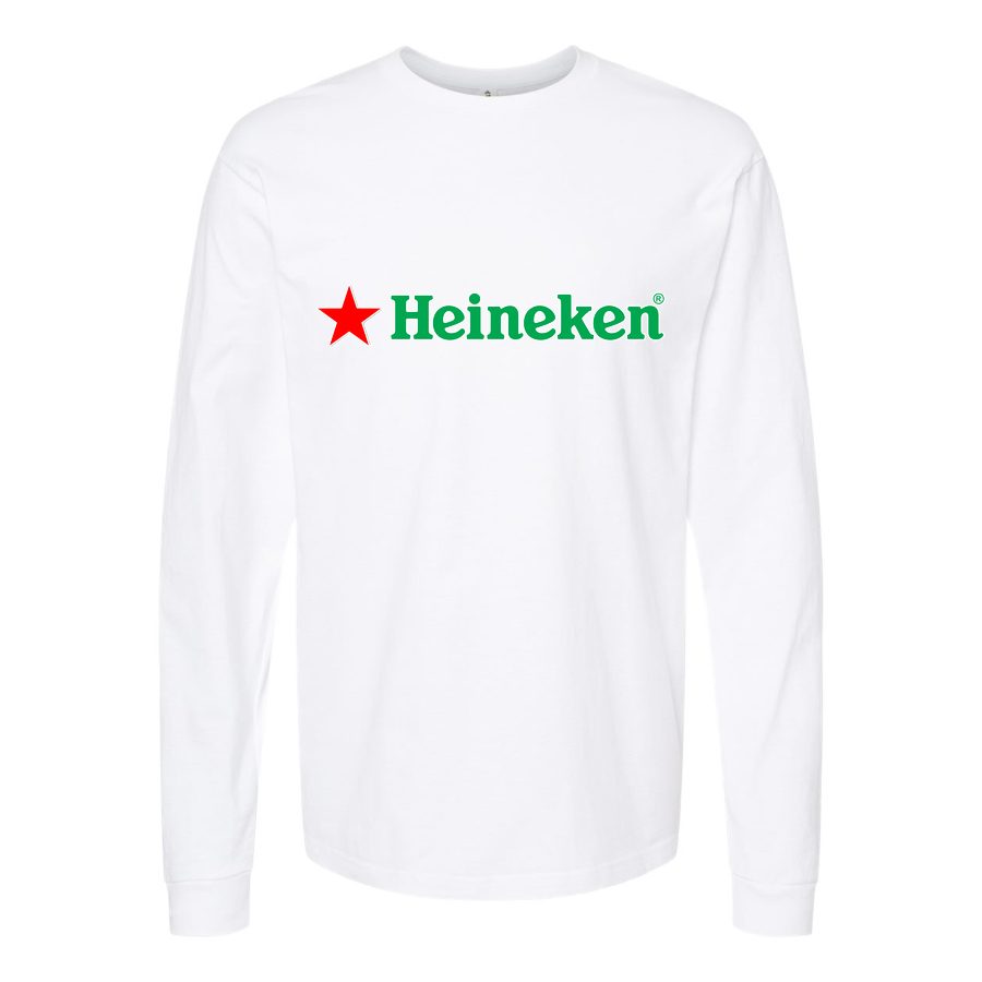Men's Heineken logo Long sleeves Cotton Blend T-Shirt - White