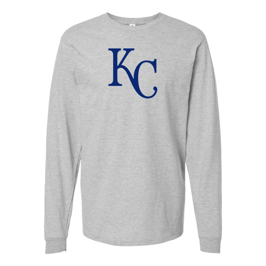 Men's Kansas City Royals Long sleeves Cotton Blend T-Shirt - Gray