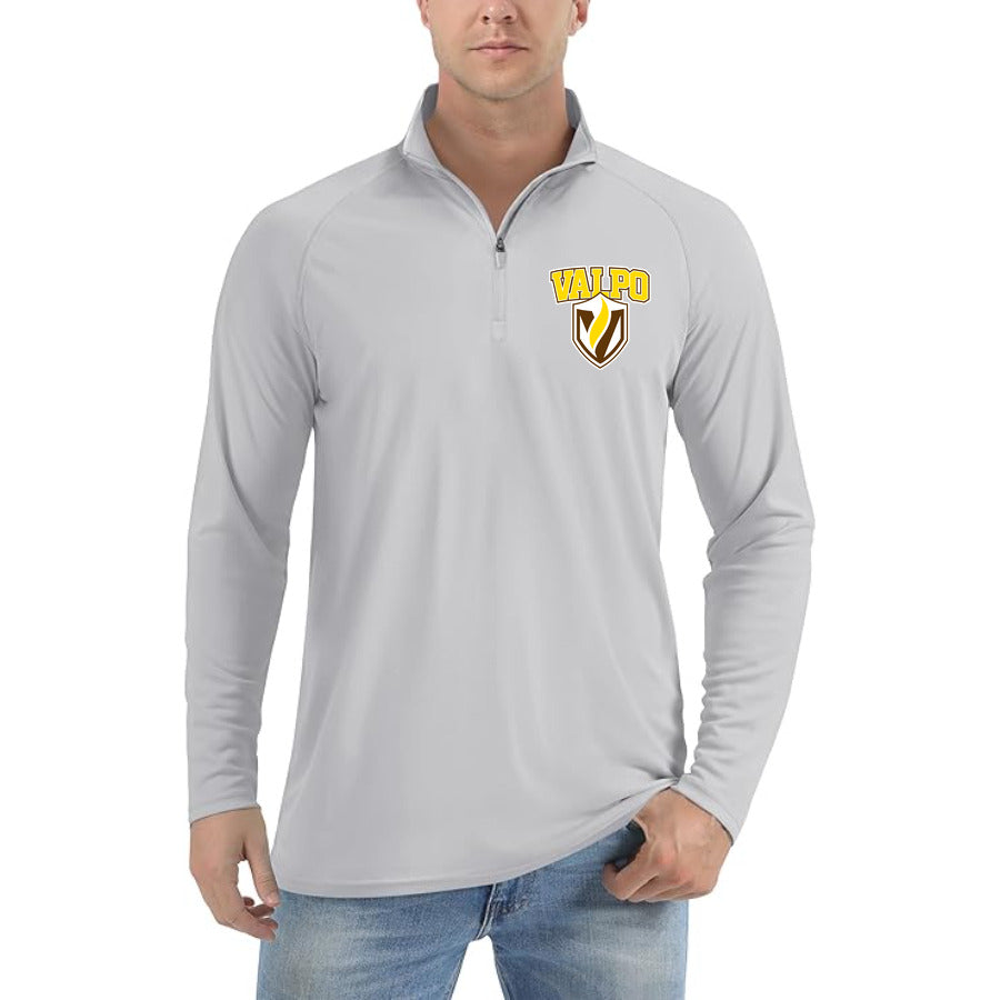 Valparaiso Crusaders Logo quarter-zip athletic shirt in Light Gray