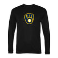 Men's Milwaukee Brewers Polyester Long Sleeve T-Shirt - Black
