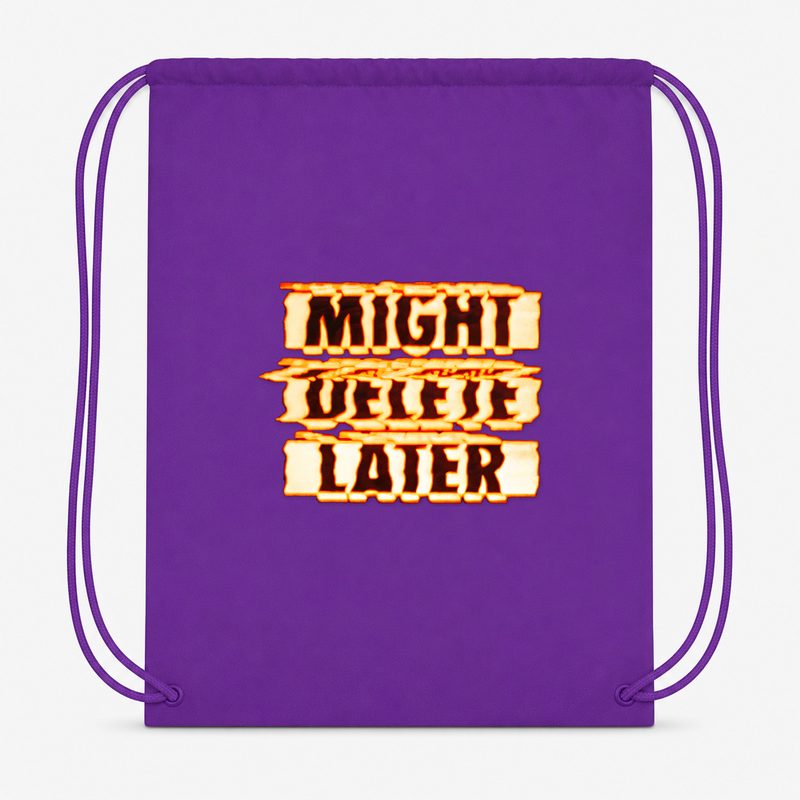 Might Delete Later Drawstring Bag - Purple