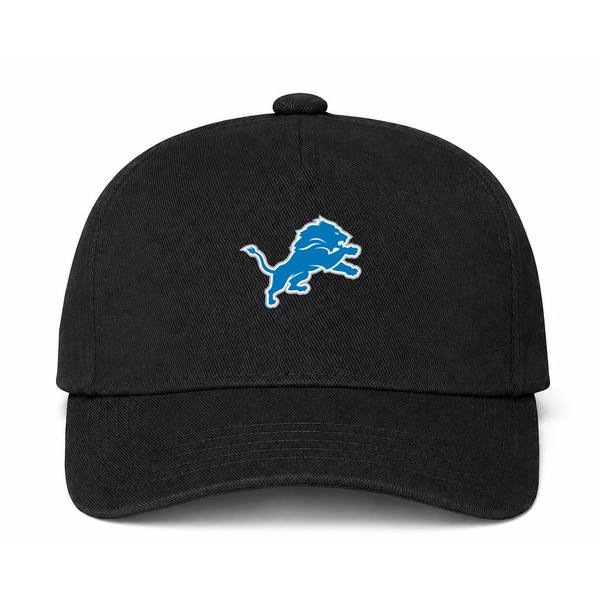 Detroit Lions NFL Logo Black Dad Baseball Cap Hat