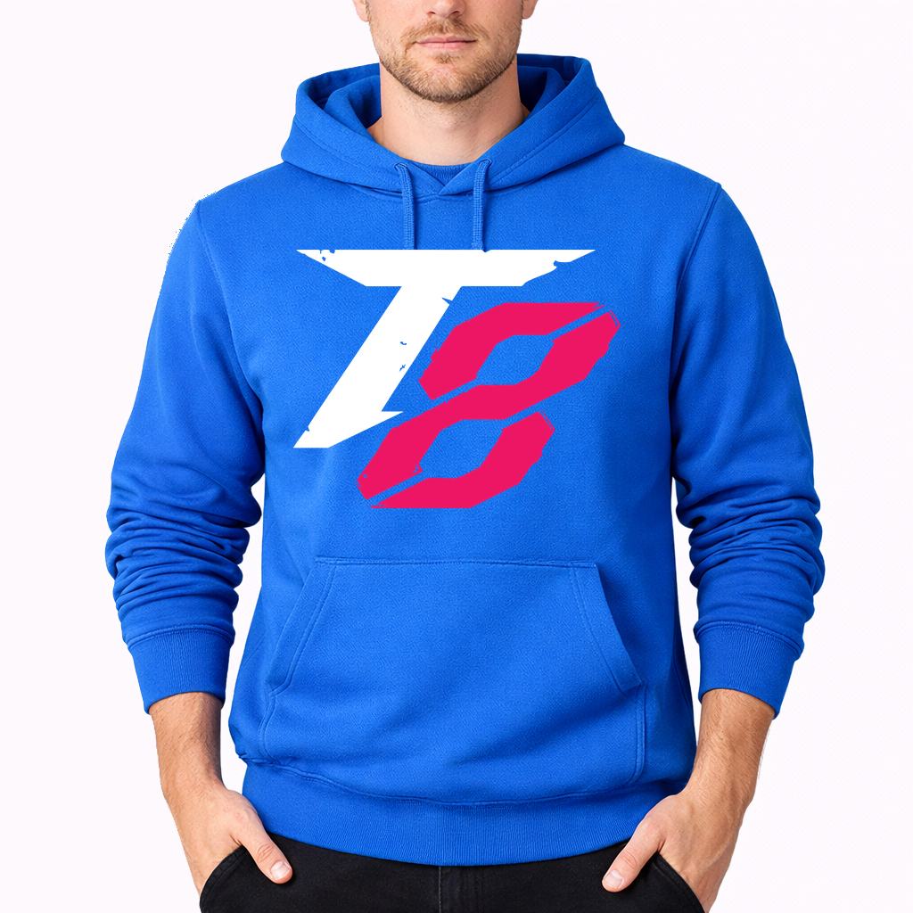 Men's Tekken 8 White Logo Pullover Hoodie - Azure
