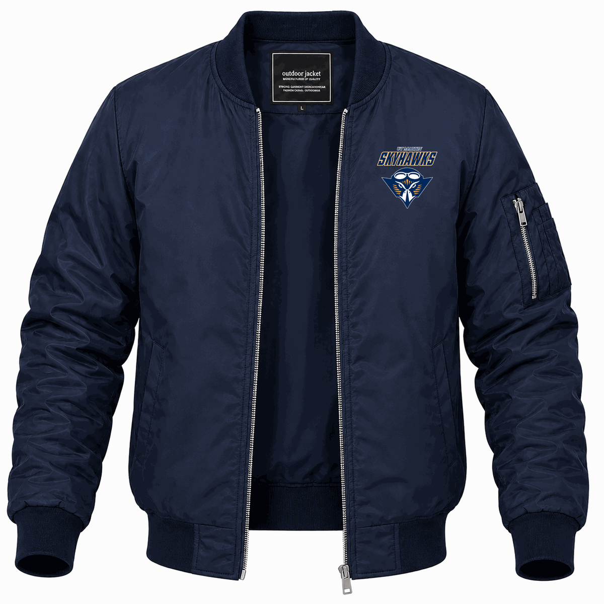 Men's Tennessee Martin Skyhawks Logo2 Lightweight Bomber Jacket - Navy
