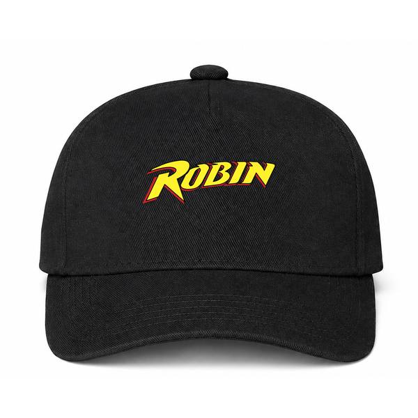 Robin Logo Black Dad Baseball Cap Hat