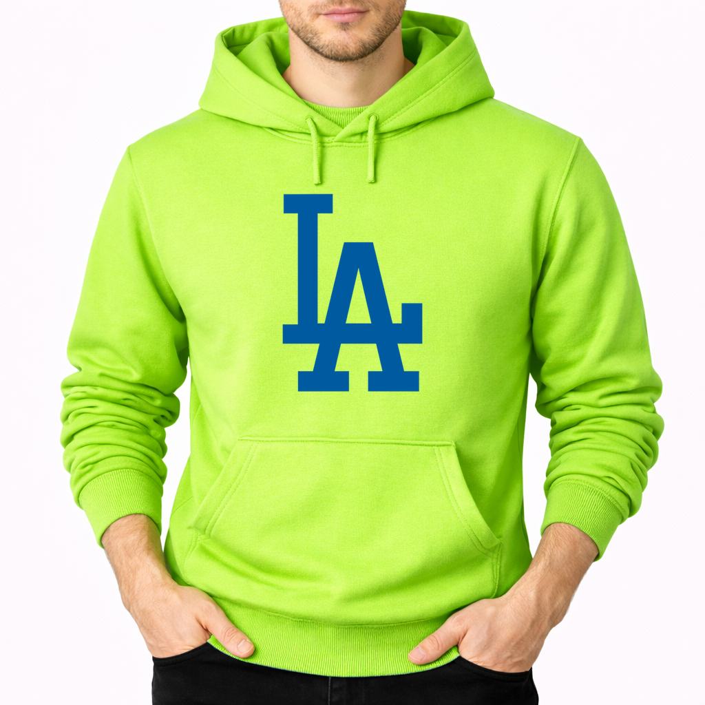 Men's Los Angeles Dodgers Pullover Hoodie - Lime green