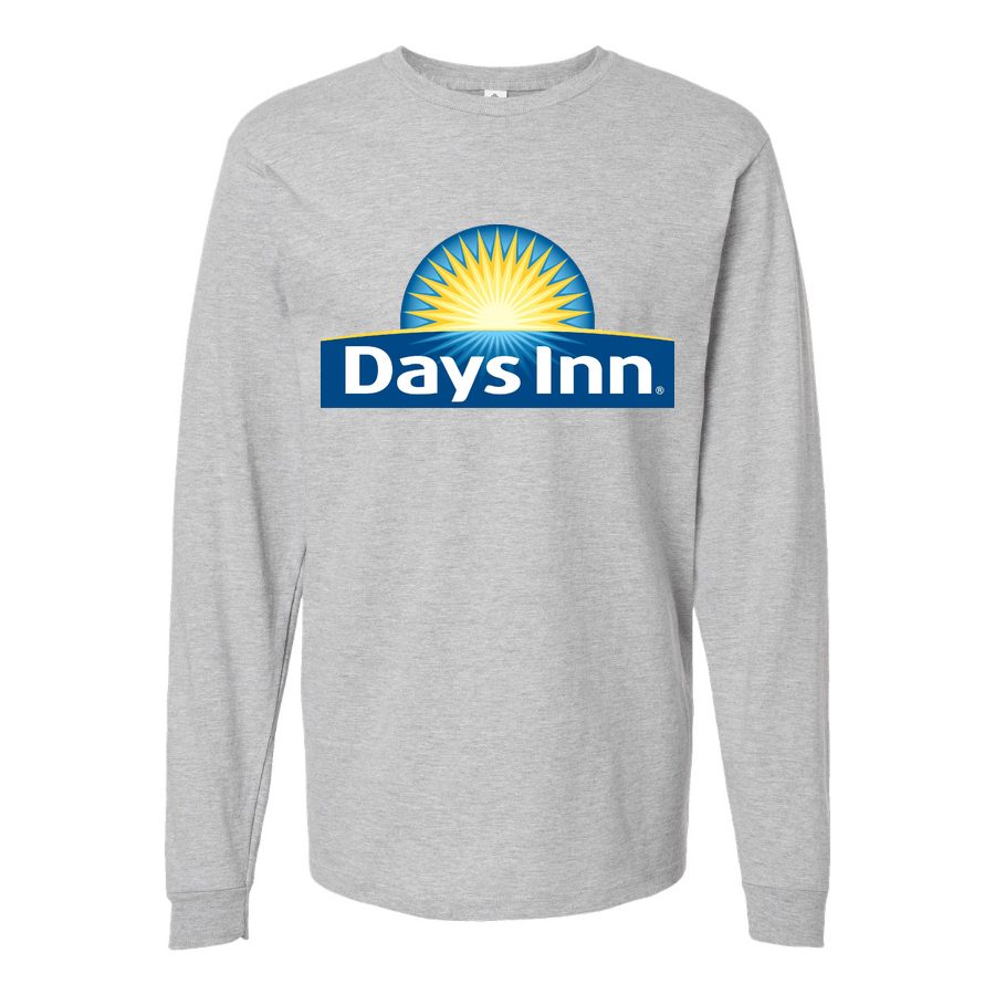 Men's Days Inn Long sleeves Cotton Blend T-Shirt - Gray