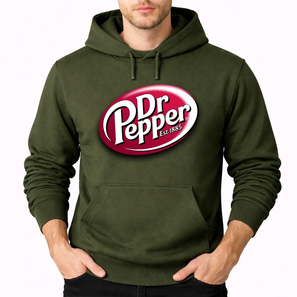 Men's Dr Pepper Pullover Hoodie - Army Green