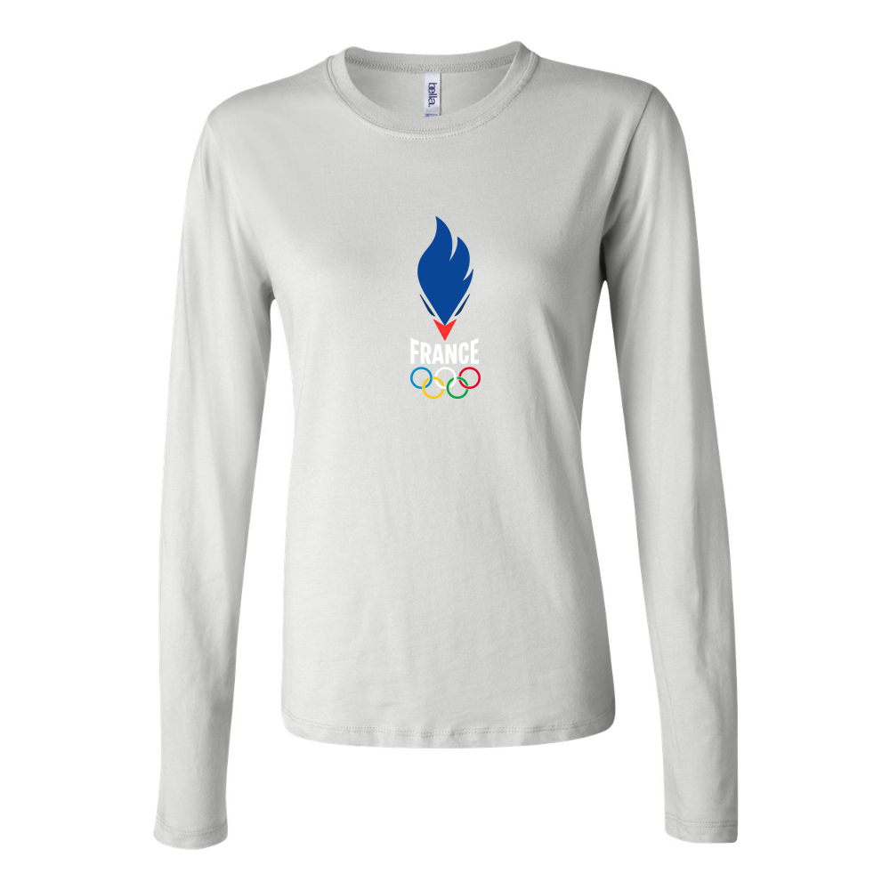 Women's France 2024 white Long Sleeve T-Shirt - White