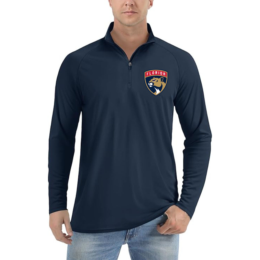 Florida Panthers quarter-zip athletic shirt in Navy