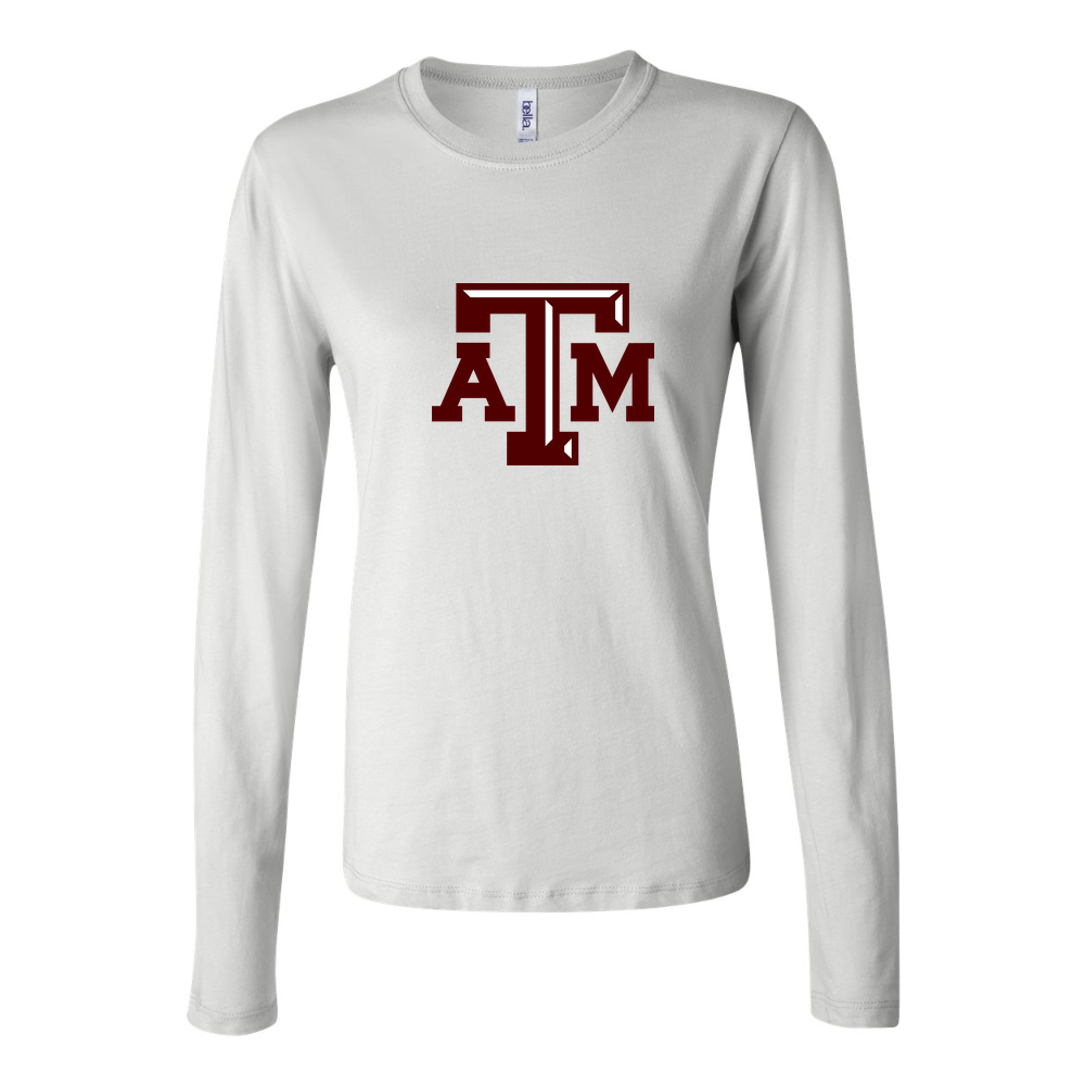Women's texas am university logo png transparent Long Sleeve T-Shirt - White