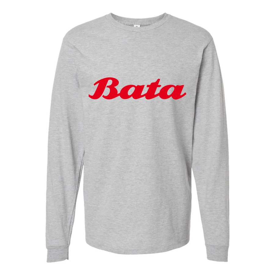 Men's Bata-Logo-1536x864 Long sleeves Cotton Blend T-Shirt - Gray