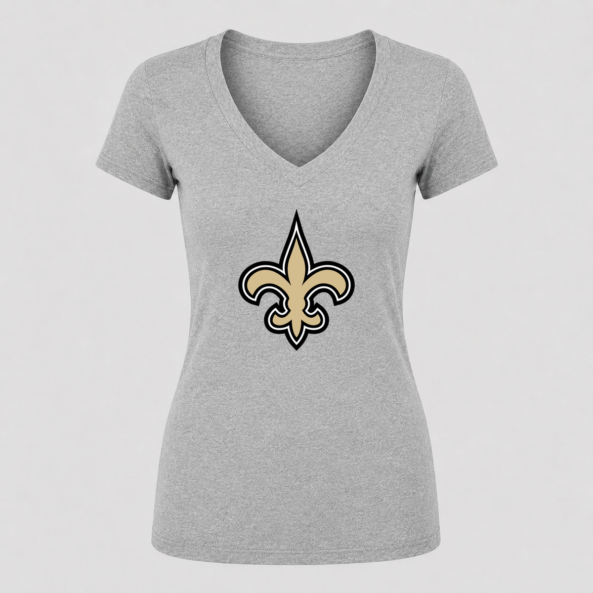 Women's New Orleans Saints V Neck T-Shirt in gray