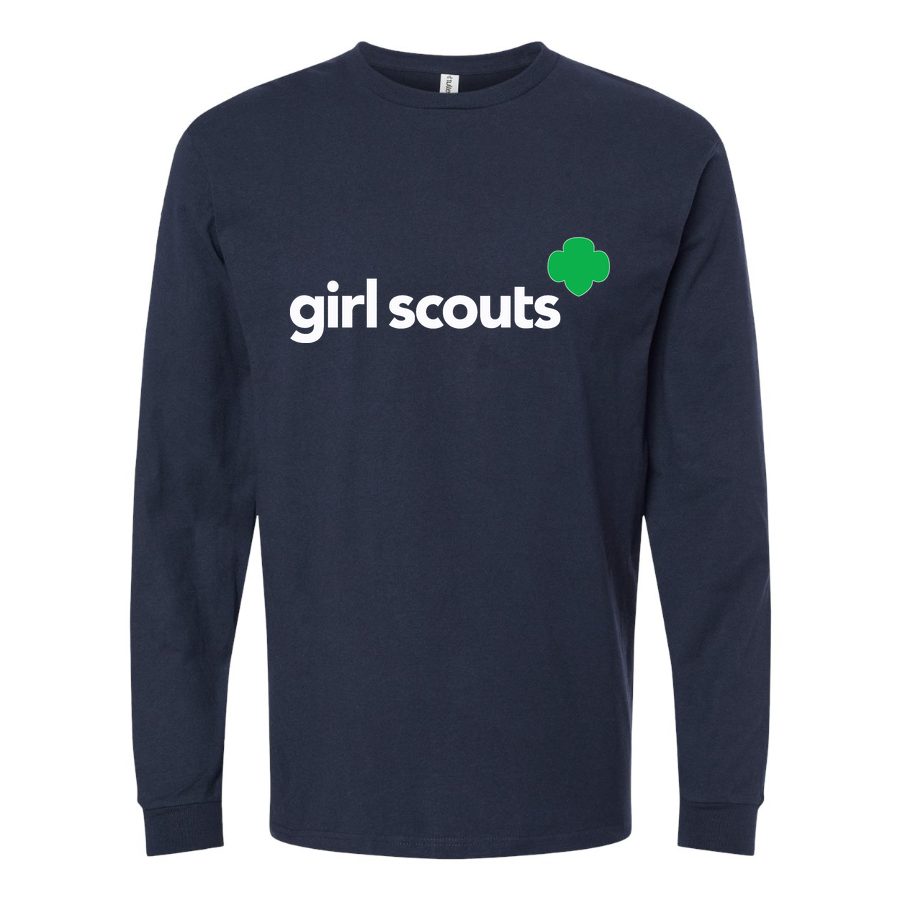 Men's Girl Scouts White Long sleeves Cotton Blend T-Shirt - Navy