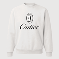 Men's Cartier Black Logo Crewneck Sweatshirt - White