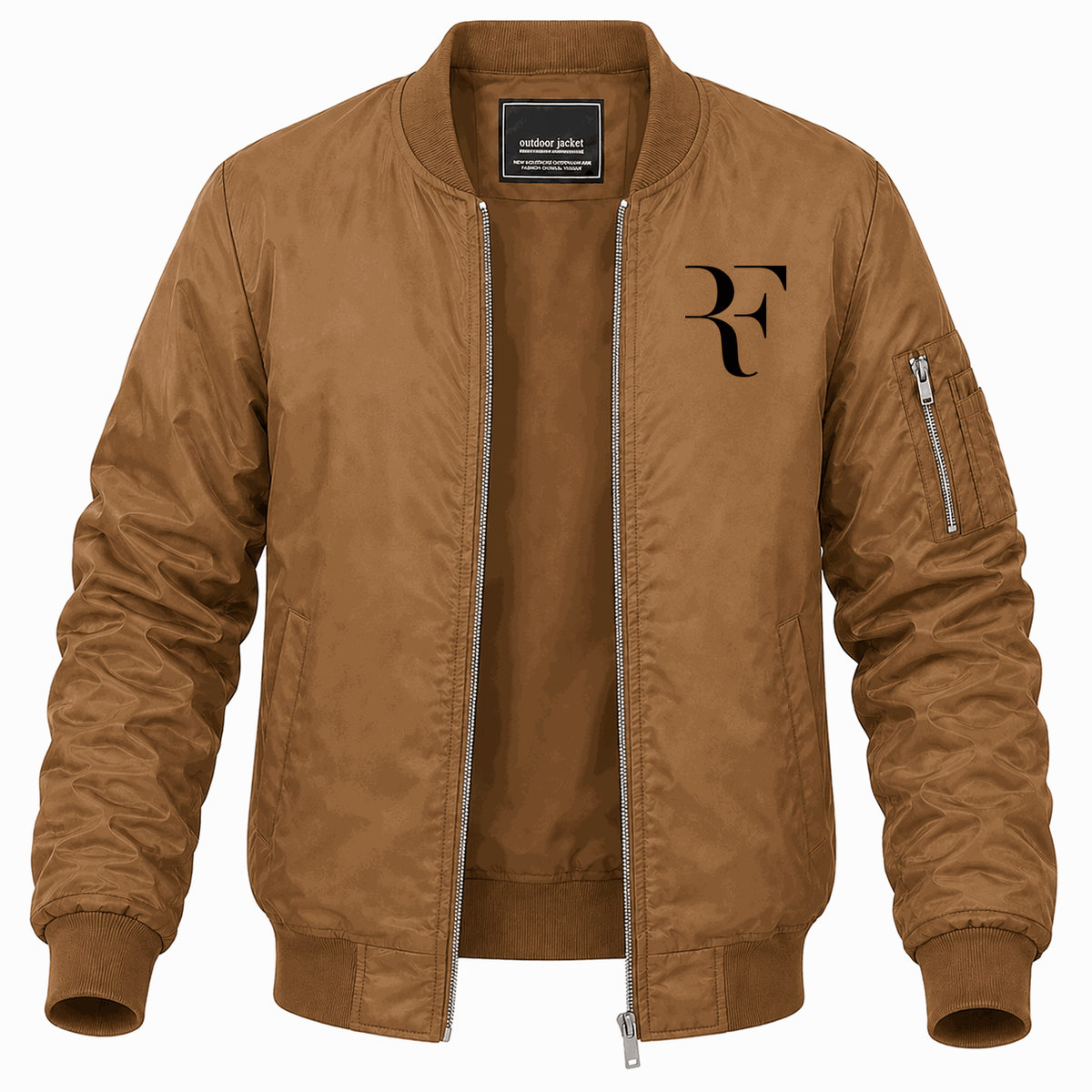Men's Roger Federer logo black Lightweight Bomber Jacket - Brown