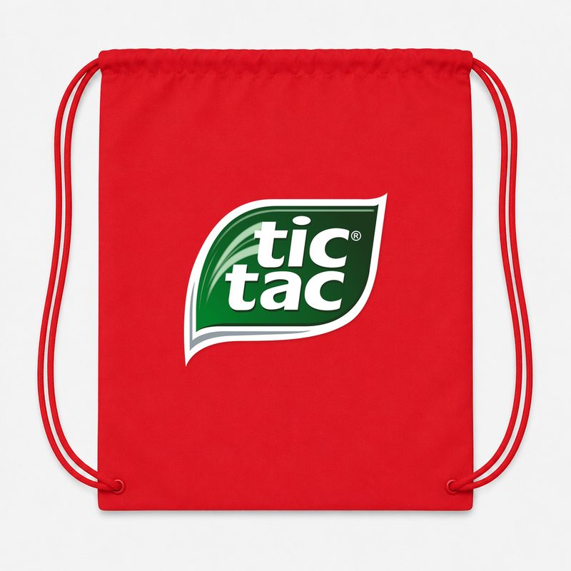Tic Tac PNG1 Drawstring Bag - Red