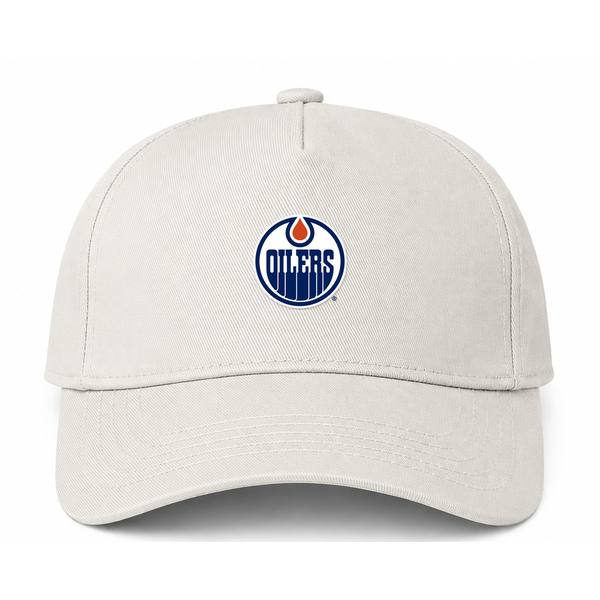 Edmonton Oilers NHL Logo Beige Dad Baseball Cap Hat