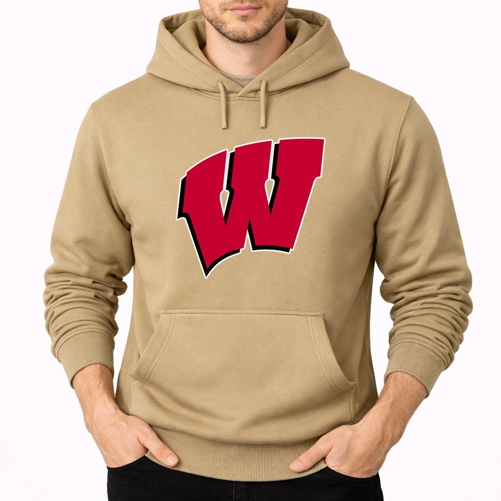 Men's Wisconsin Badgers Pullover Hoodie - Tan