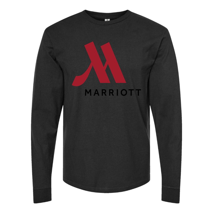 Men's Marriott-logo-1536x864 Long sleeves Cotton Blend T-Shirt - Black