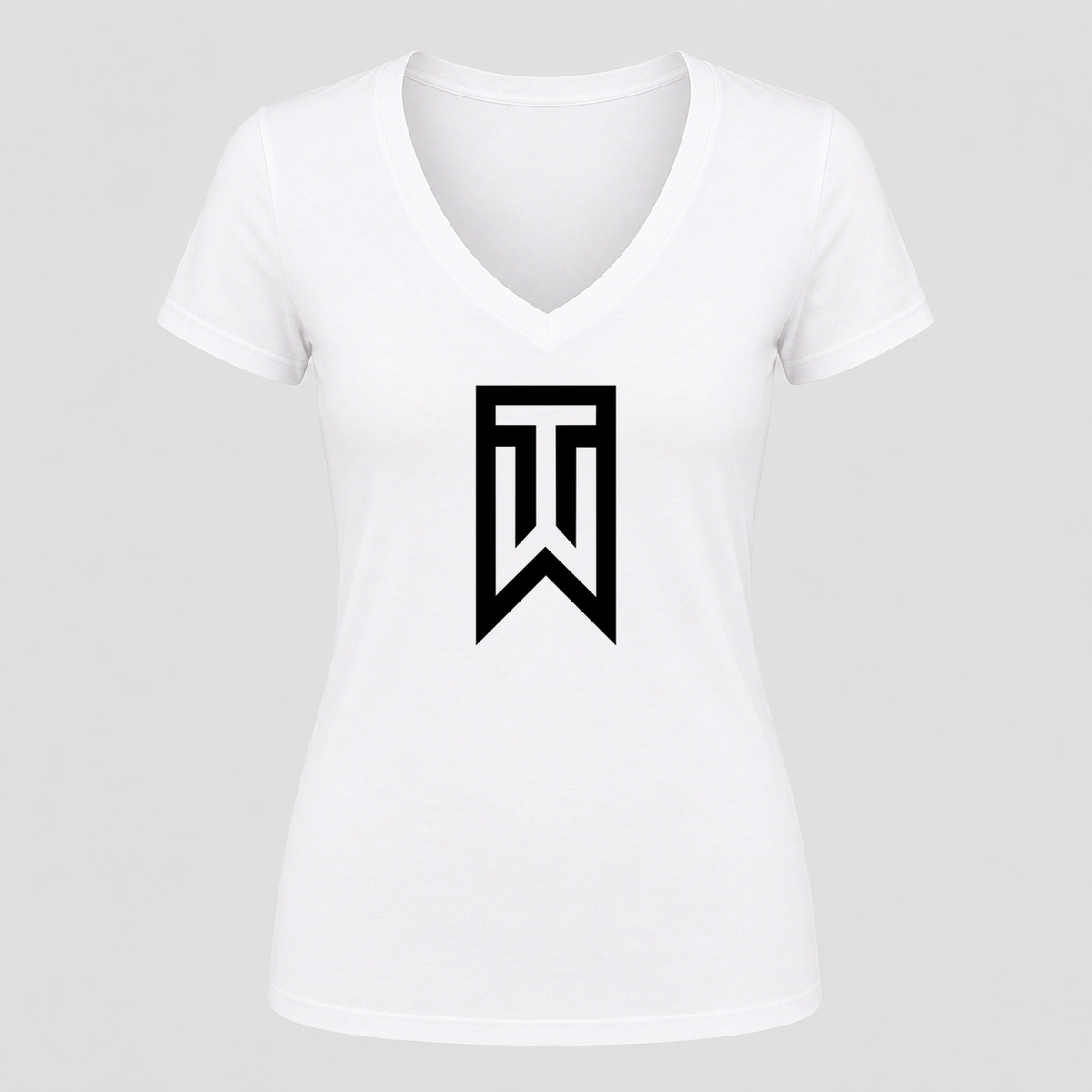 Women's Tiger Woods V Neck T-Shirt in white