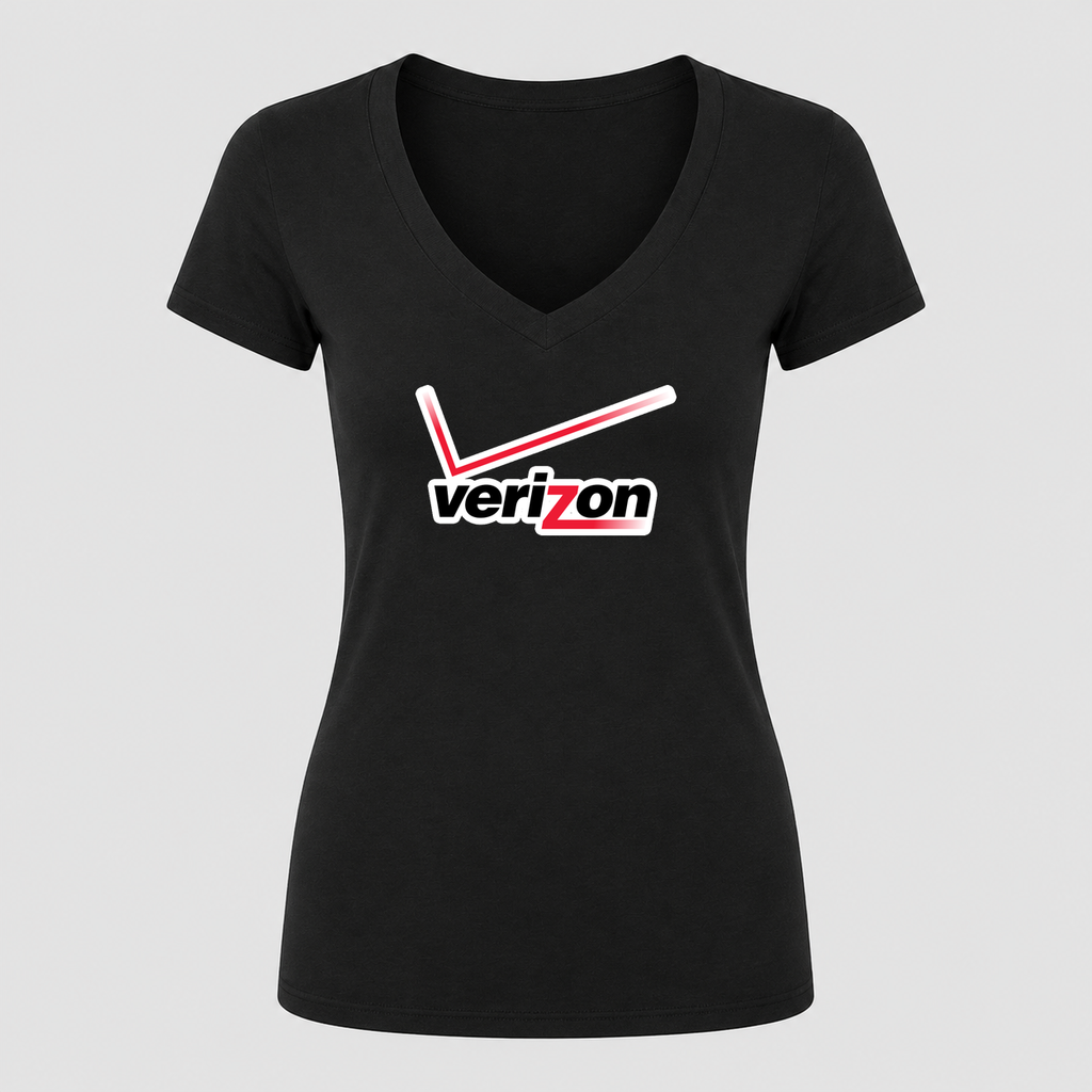 Women's Verizon Wireless V Neck T-Shirt in black