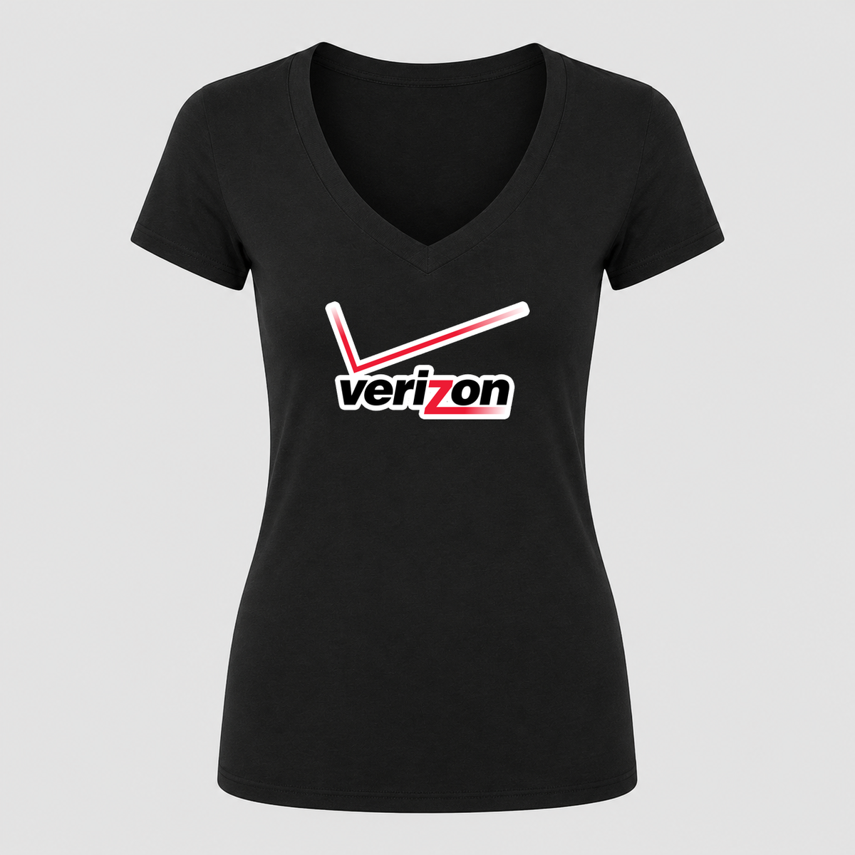 Women's Verizon Wireless V Neck T-Shirt in black