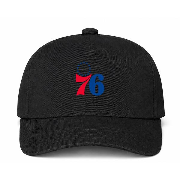 Philadelphia 76ers NBA Logo Black Dad Baseball Cap Hat