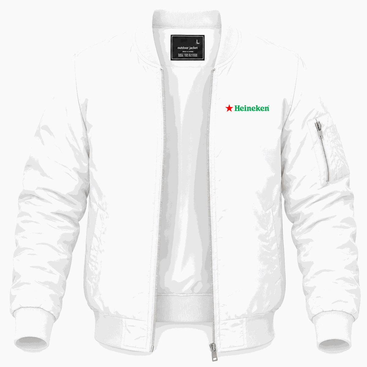 Men's Heineken Lightweight Bomber Jacket - White