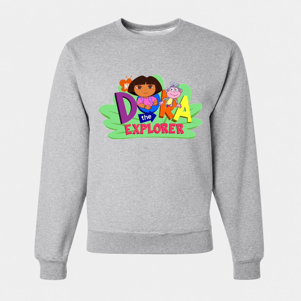 Men's Dora the Explorer Crewneck Sweatshirt - Gray
