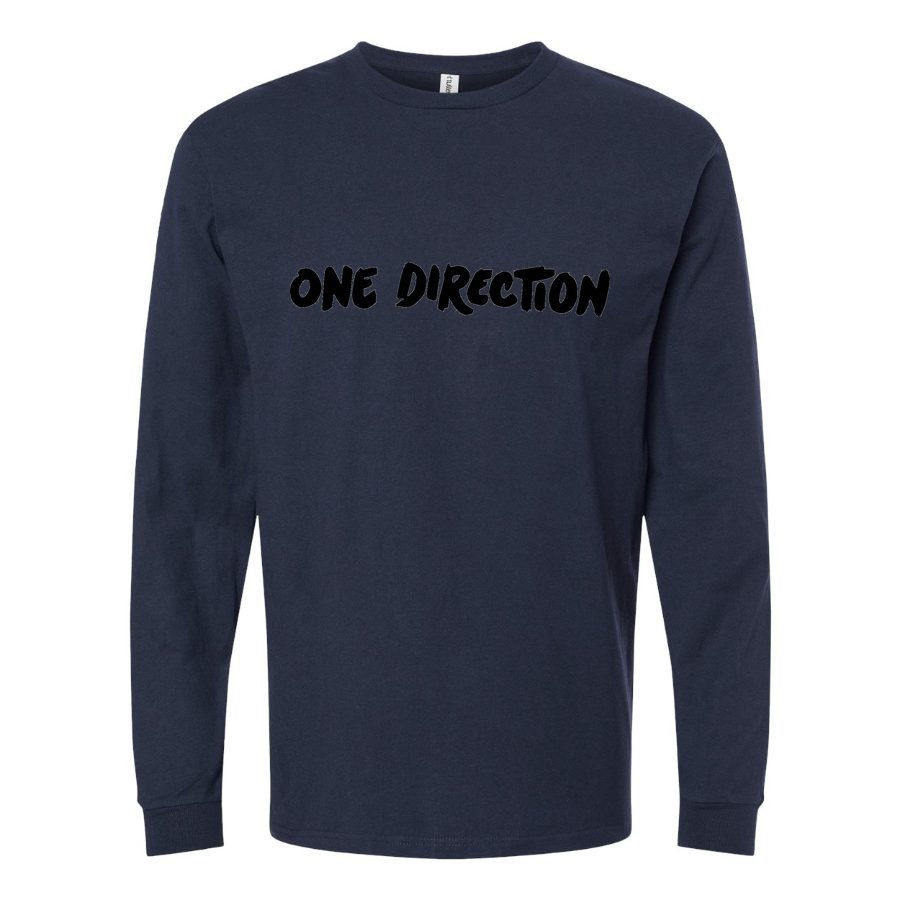Men's One Direction Long sleeves Cotton Blend T-Shirt - Navy