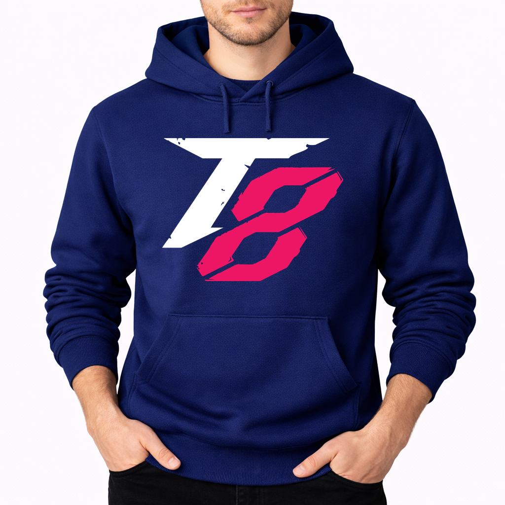 Men's Tekken 8 White Logo Pullover Hoodie - Navy